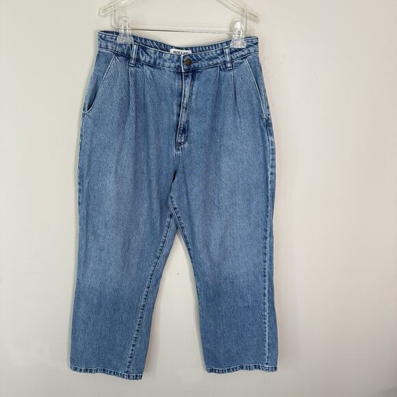 ROLLA'S Chloe Pleated Wide Straight Leg Trousers Jeans Azure Blue Size 30 - Picture 6 of 9